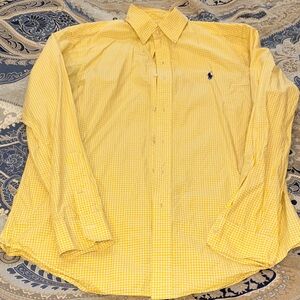Polo by Ralph Lauren Men's Yellow Plaid Shirt